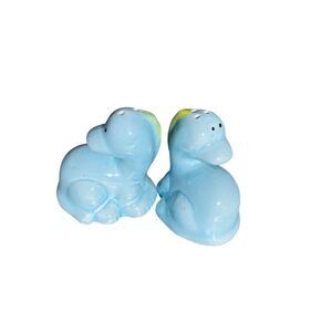 Blue Dinosaur Vintage Salt and Pepper Shakers